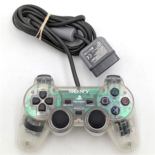 Original DualShock Controller - Crystal - Playstation 1 Tilbehør (B Grade) (Genbrug)